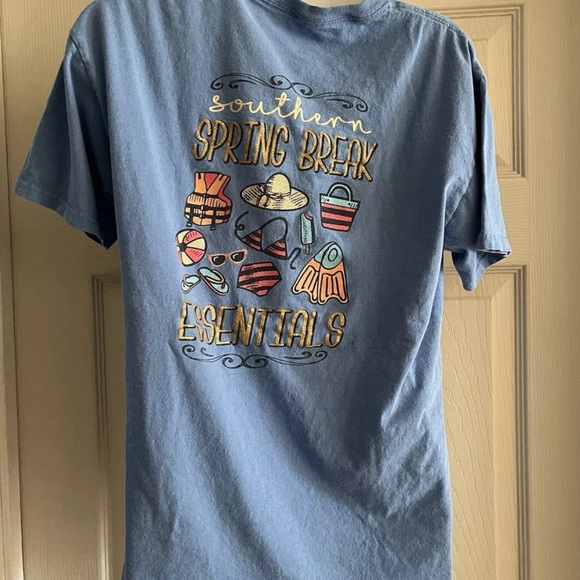 Southern Y’all Spring Break T Shirt Blue Size Medium - Picture 6 of 7
